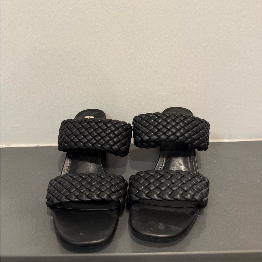 Black Braided Slide Sandals Steve Madden Daphnee